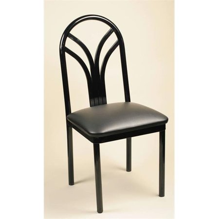 ALSTON QUALITY Alston Quality 190 BLK-Blue Ridge Lily Metal Side Chair With Upholstered Seat Black Frame 190 BLK/Blue Ridge